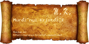 Murányi Kristóf névjegykártya
